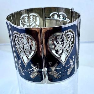 Massive Sterling SIAM Open Heart Panel Bracelet